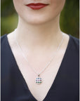 Silver Pendant with Sapphire Ruby and Emerald