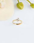 Fascinating 18k Gold Plated Silver and Diamond Ring