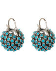 Turquoise Traditional Silver 925 Round Hoops