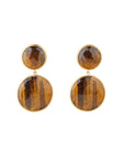 Charismatic Tiger Eye and 18k Gold Plated Silver Earrings