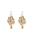 Entrancing rose quartz & amethyst gold plated 925 silver earrings