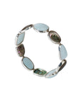 Abalone & aquamarine openable 925 Silver bangle