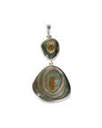 Twin abalone silver pendant