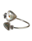 Triangular end abalone bangle