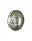 Round abalone sterling silver ring