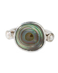 Pearl and Abalone silver ring