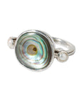 Pearl and Abalone silver ring