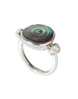 Pearl and Abalone silver ring