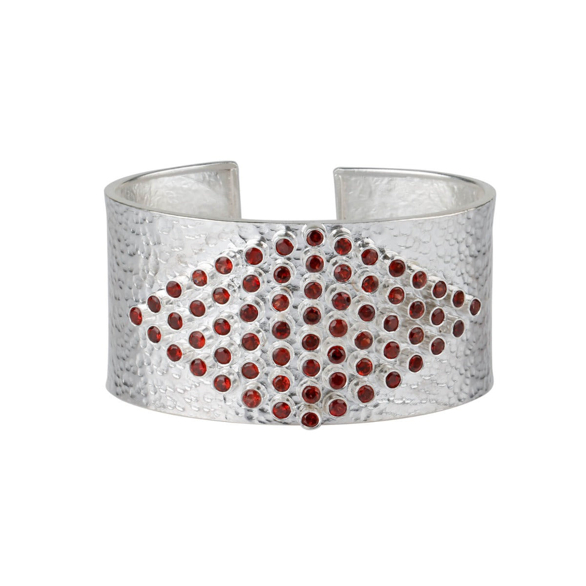 Marquise Stuffed Garnet Silver 925 Handcuff
