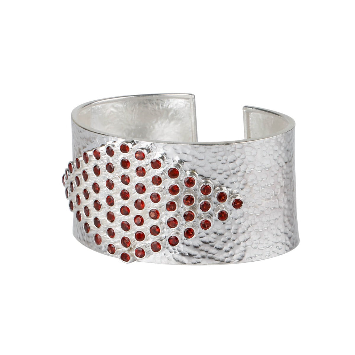 Marquise Stuffed Garnet Silver 925 Handcuff