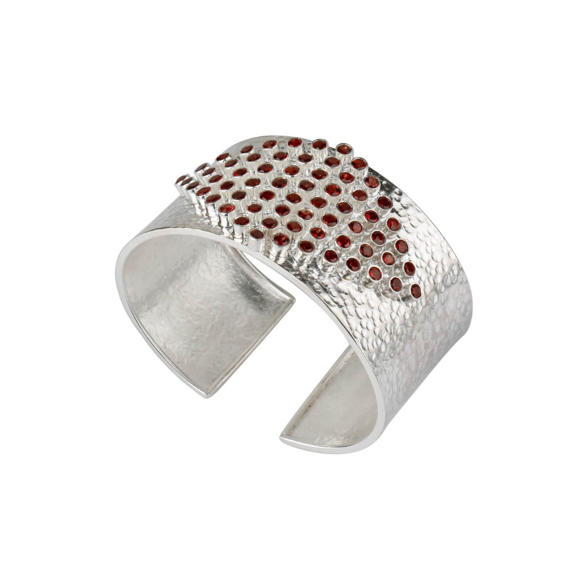 Marquise Stuffed Garnet Silver 925 Handcuff