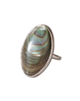 Oval shape Abalone silver ring