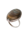 Oval shape Abalone silver ring