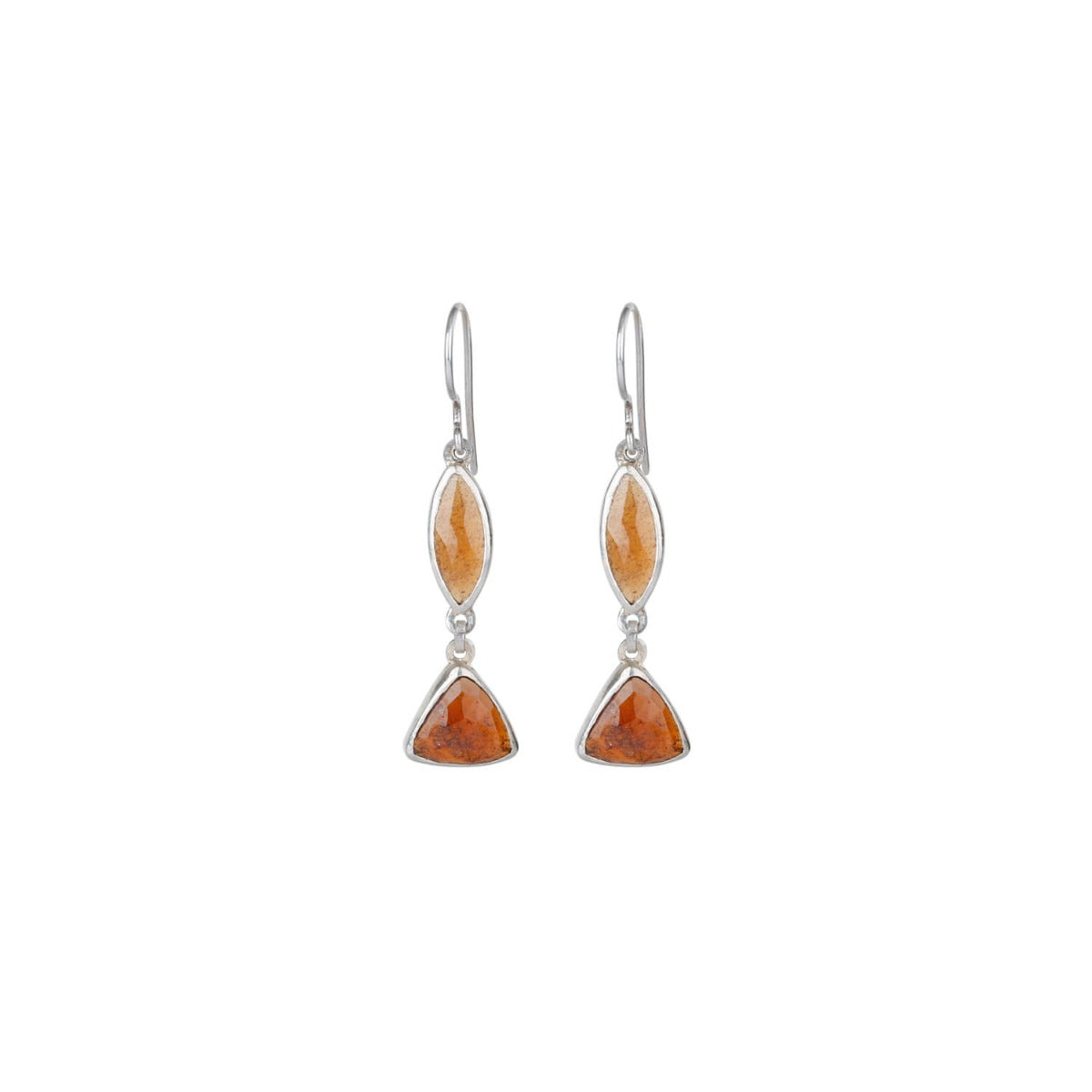 Garnet and Silver 925 Earrings