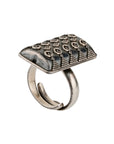 Oxidized silver Rectangle ring
