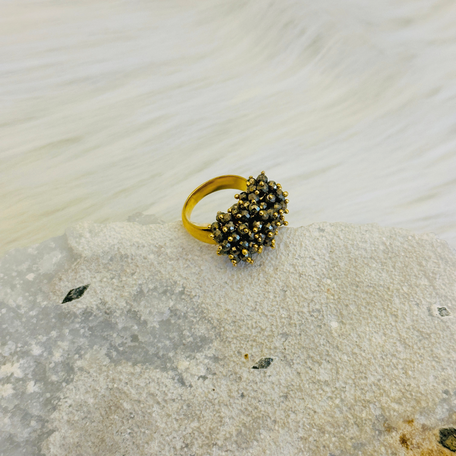 Grey Hues Beads Ring
