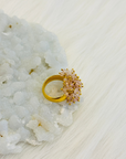 Pink Hues Beads Silver 925 Ring