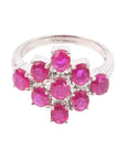 Silver Ring Tennis style with Ruby