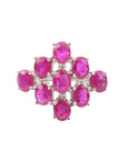 Silver Ring Cocktail with Rhombus Ruby