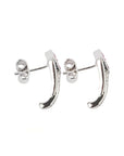 Silver ear studs with ruby and diamonds