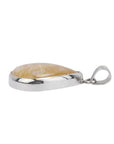 Silver pendant with bezel set golden citrine