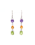 Ridge Color Stone Earrings