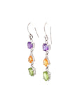 Ridge Color Stone Earrings