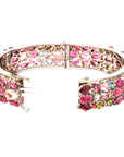 Multi colored and different shaped tourmaline silver stiff bangle