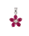 Silver Pendant with Ruby and Diamond