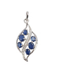 Silver Pendant with Sapphire and Diamond