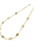 Gold Plated Silver Necklace with Faceted Aquamarine
