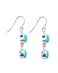 Silver earrings with bezel set turquoise