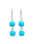 Round turquoise hanging earrings