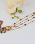 Tassel Tourmaline 18k Gold Plated Silver 925 Necklace