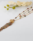 Tassel Tourmaline 18k Gold Plated Silver 925 Necklace