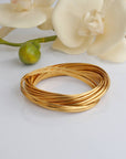 Charming gold plated silver interlinked bangle