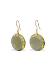 Lemon Quartz & Diamond 18K Gold Earrings