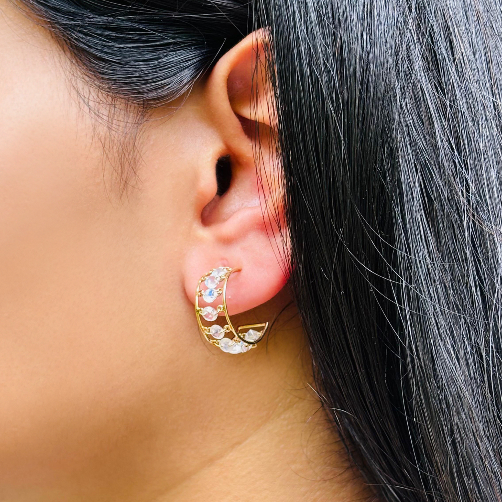 Moa Rainbow Moonstone Earrings