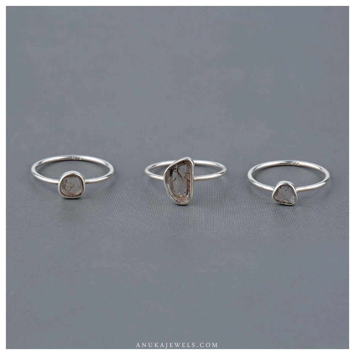 white silver ring
