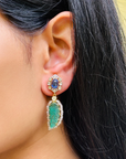 Oto Emerald and Tanzanite Earrings