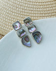 Handmade Abalone Silver Jewelry, Abalone Silver earrings 