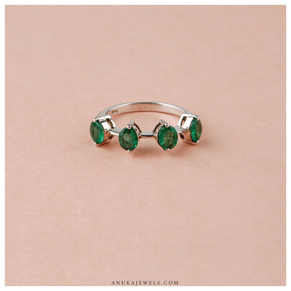 green silver ring