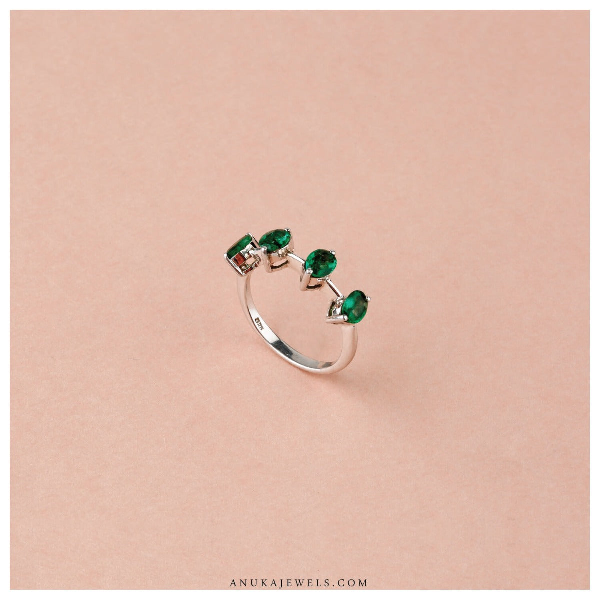 silver-green ring