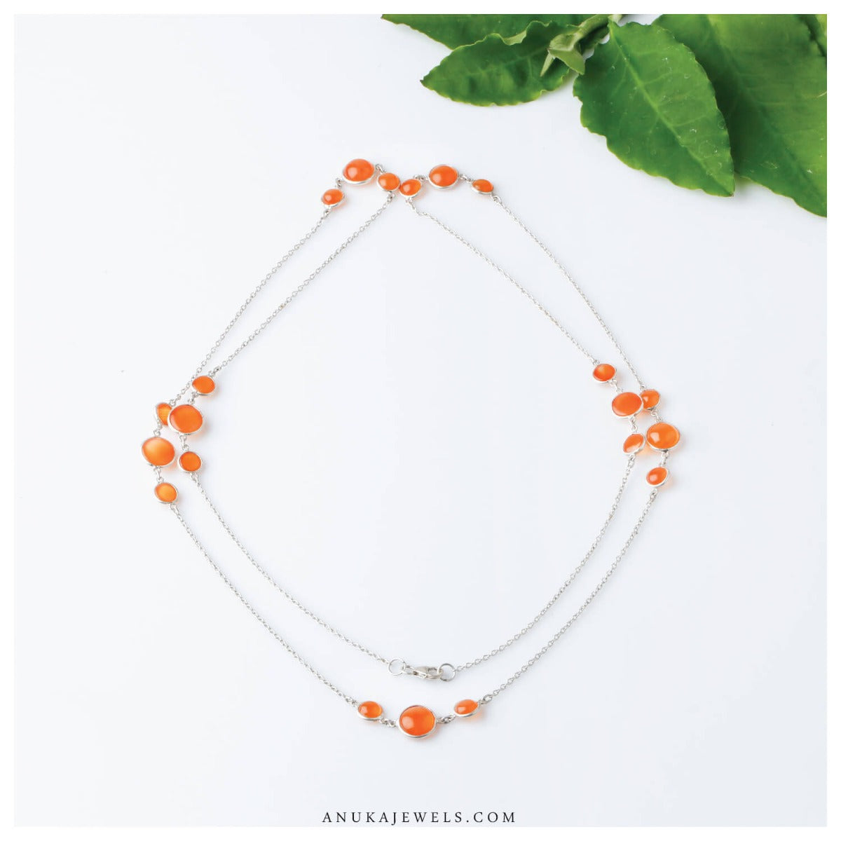 carnelian silver necklace