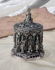 Silver 925 Embossed Hanuman Devotional Box Openable Artifact