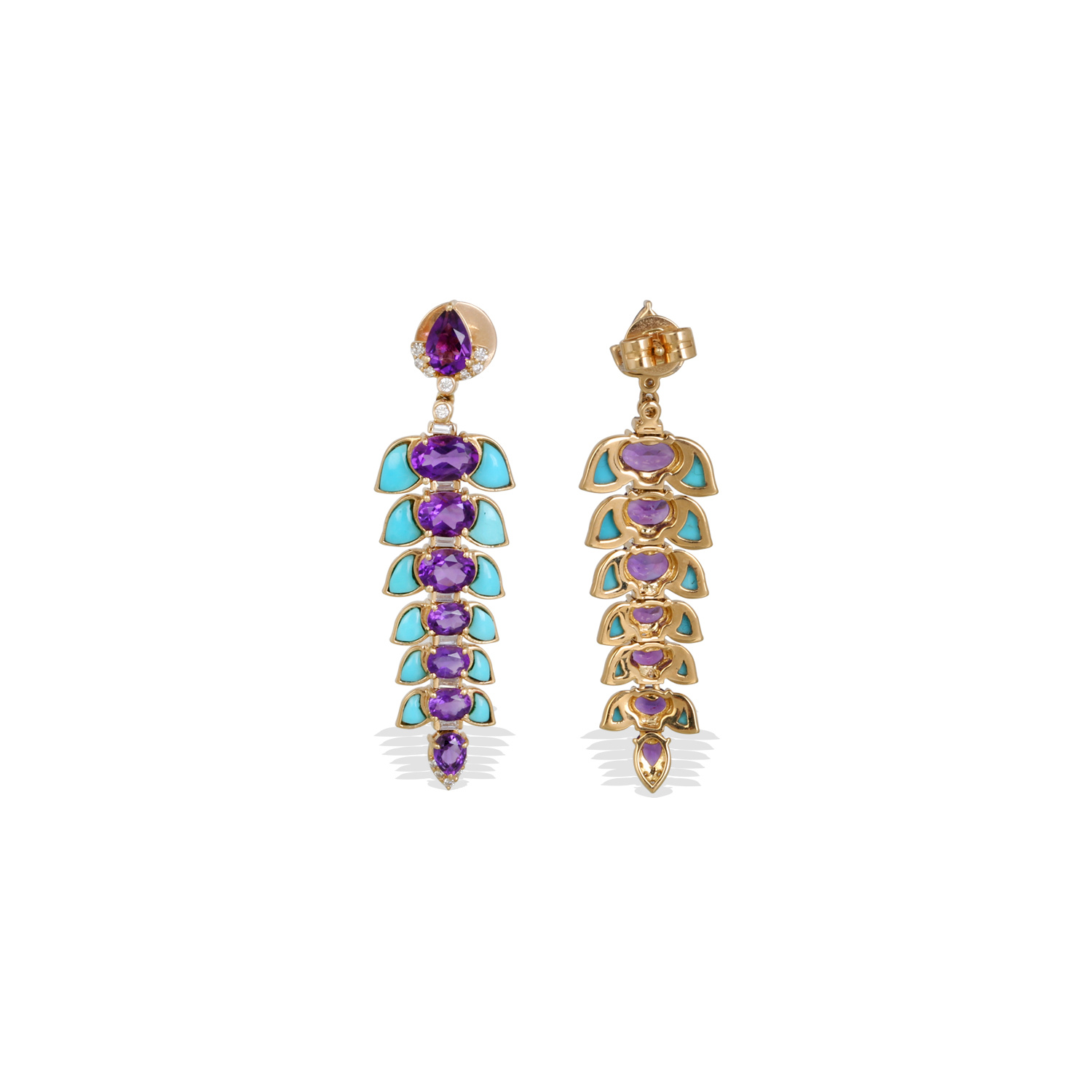 Iro Turquoise &amp; Amethyst Earrings