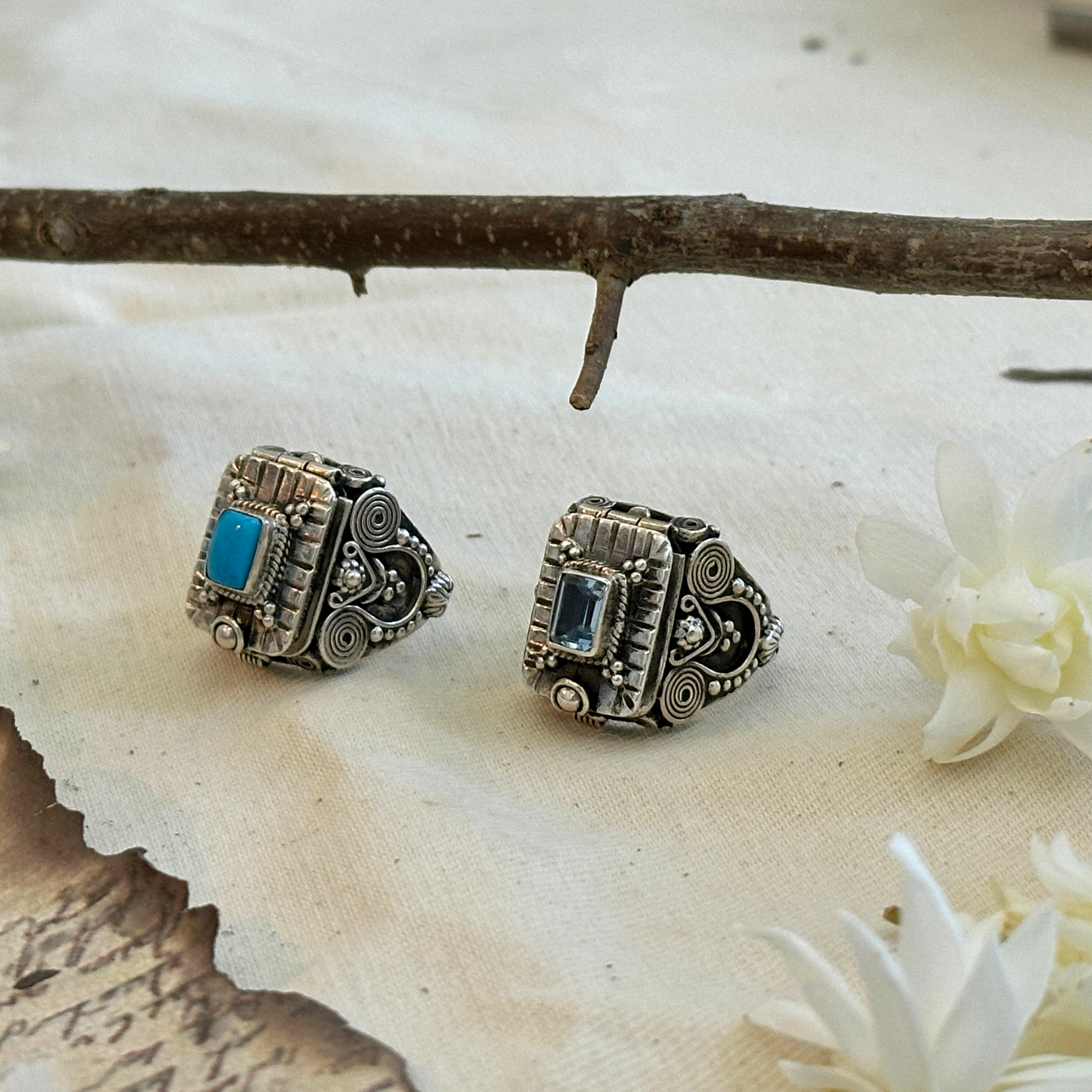Tala Gemstone Openable Silver 925 Ring
