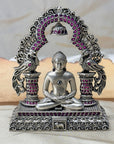 Silver 925 Lord Mahaveer Swami Idol Artifact