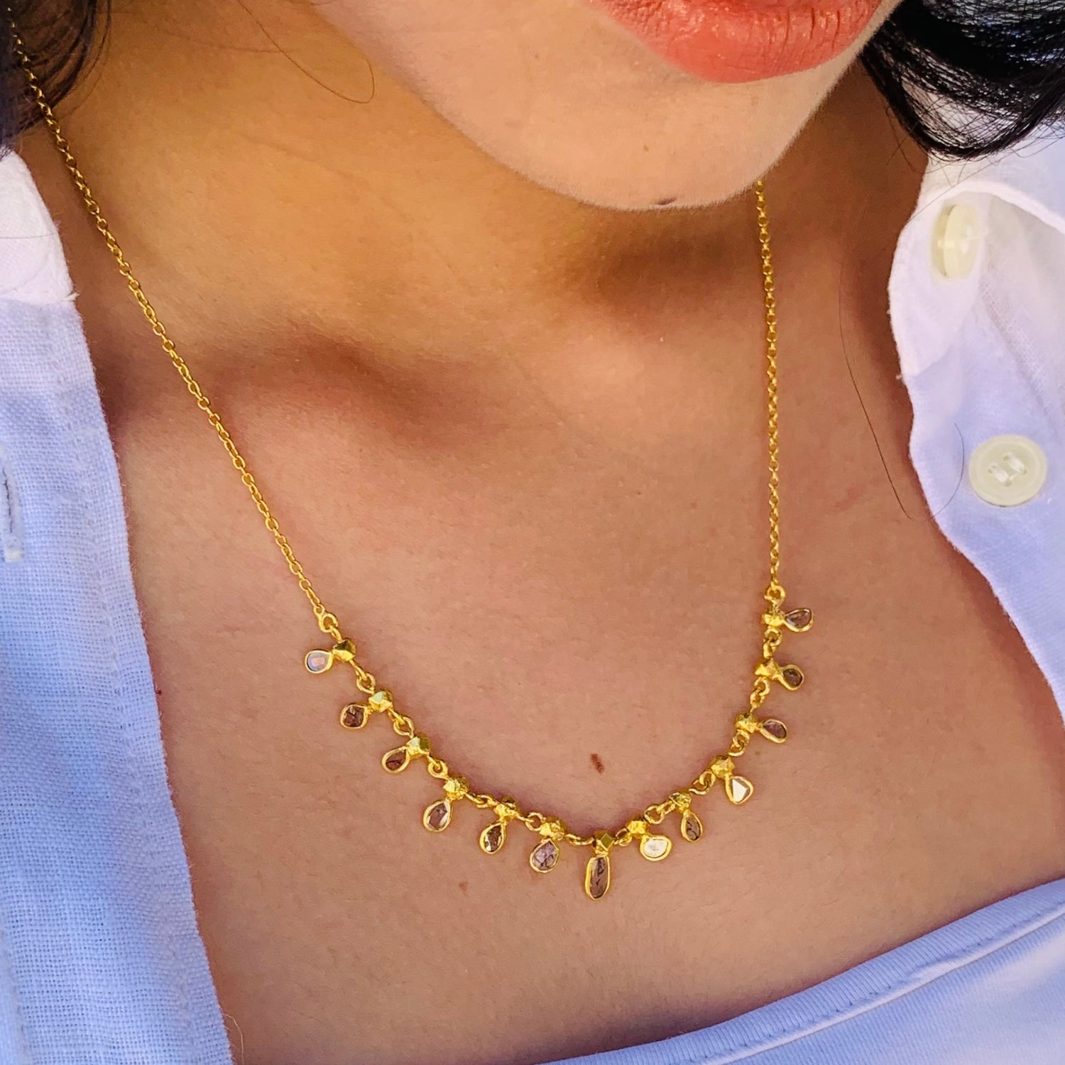 Ranlex Diamond &amp; Pearl 18K Gold Plated Silver 925 Necklace