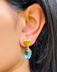 Sena Blue Topaz and Peridot Earrings